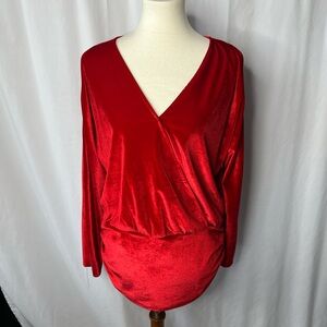 ❤️ Boston Proper Red Velvet Wrap Top | Size L ❤️